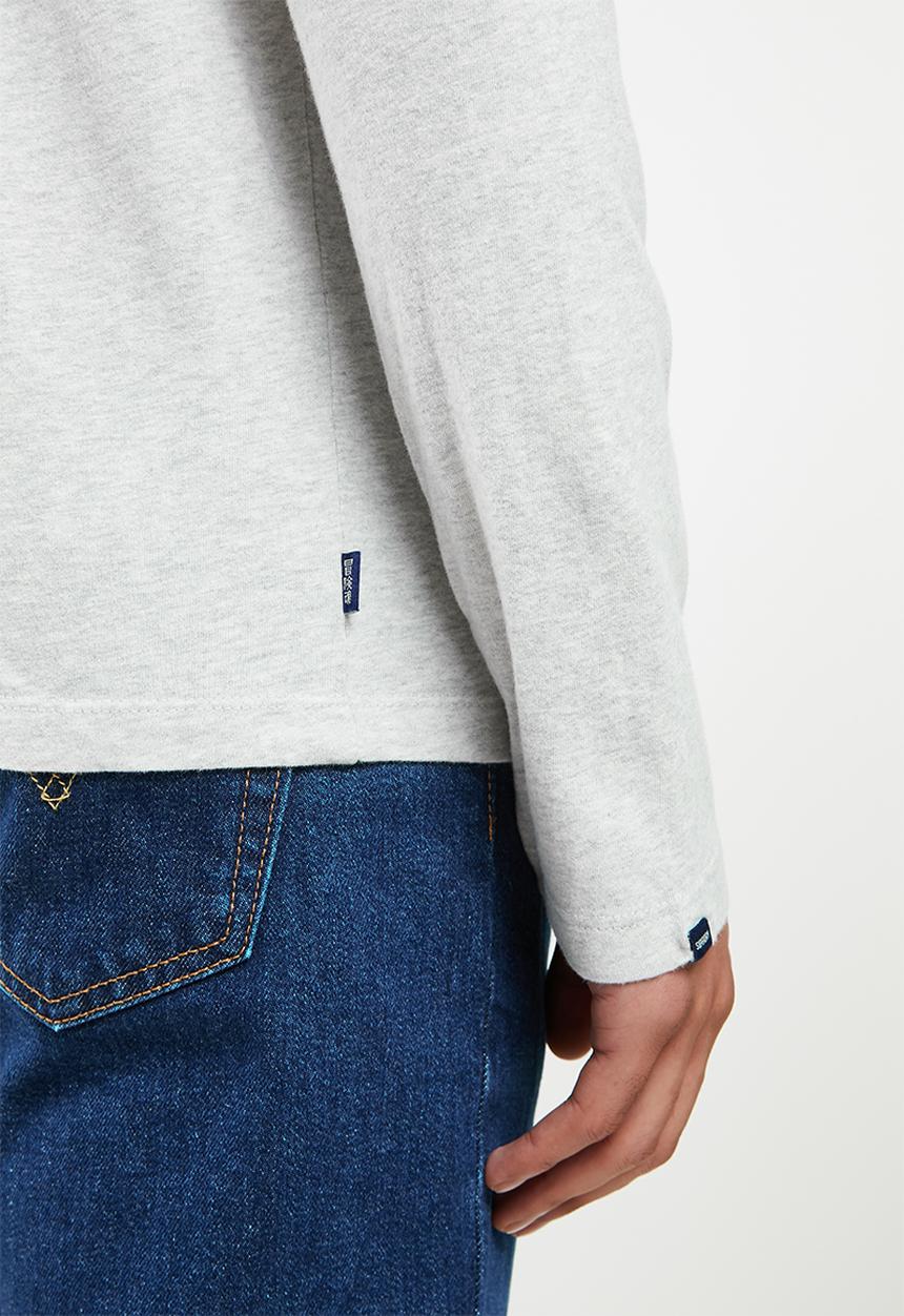 Superdry. - Vintage logo emb ls top - glacier grey marl