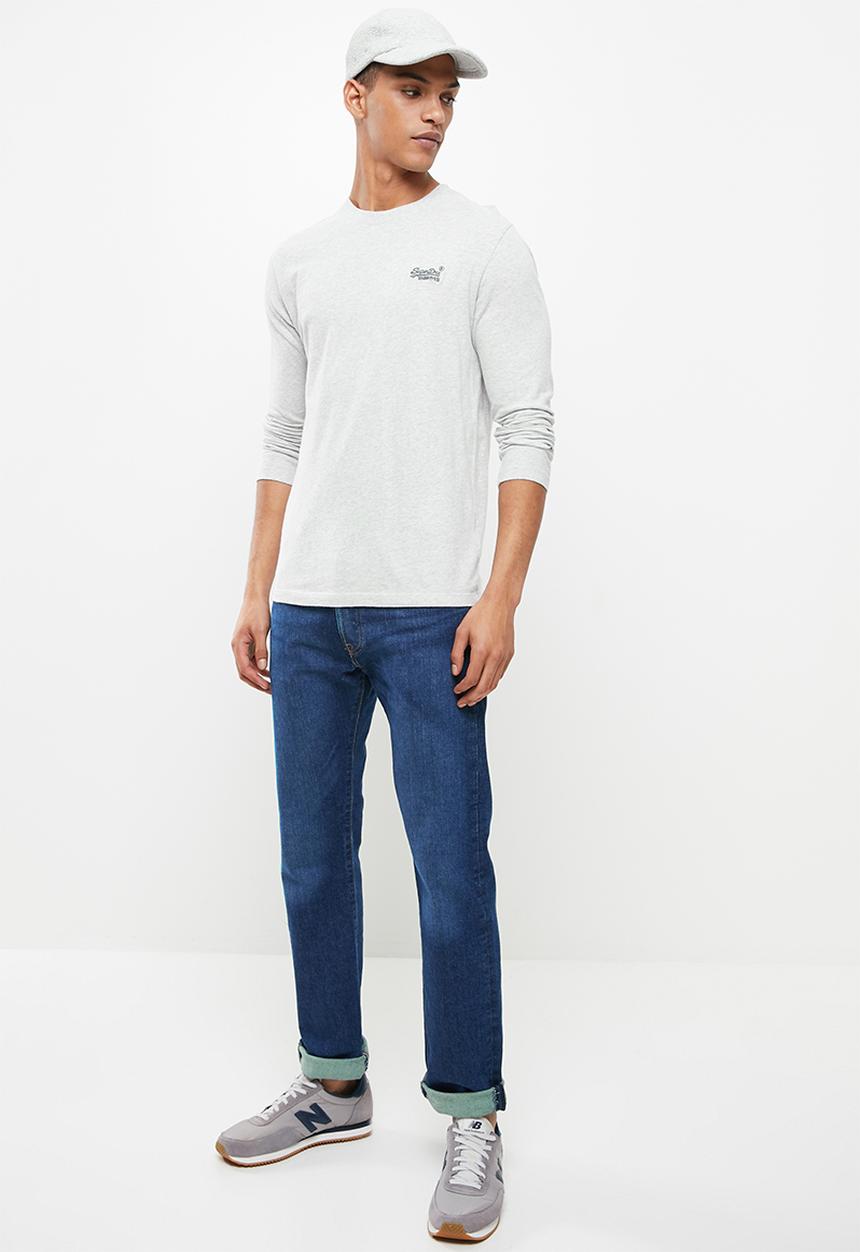 Superdry. - Vintage logo emb ls top - glacier grey marl