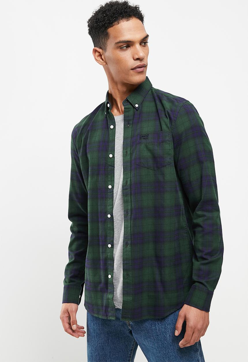 Superdry. - Classic london bd shirt - hoxton check green