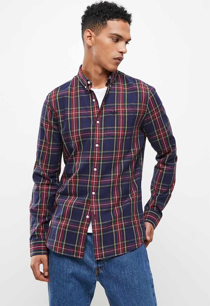 Superdry. - Classic london bd shirt - green dahlia check