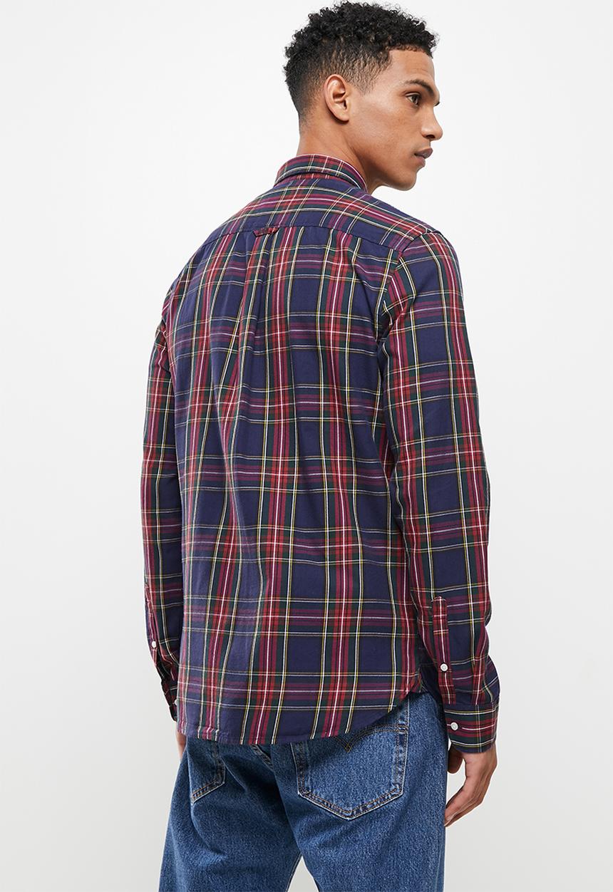 Superdry. - Classic london bd shirt - green dahlia check
