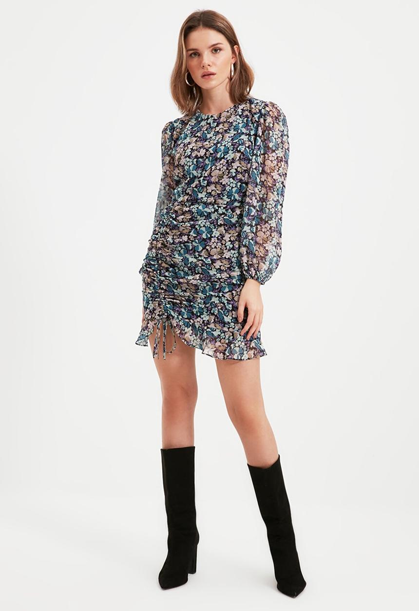 Trendyol - Petite skirt detailed dress - multi
