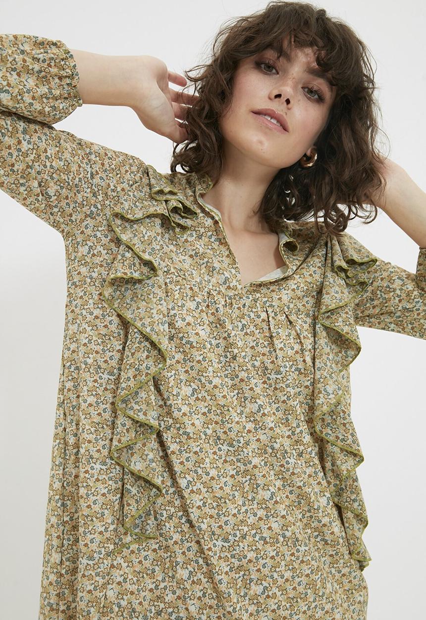 Trendyol - Frilly patterned dress - multi