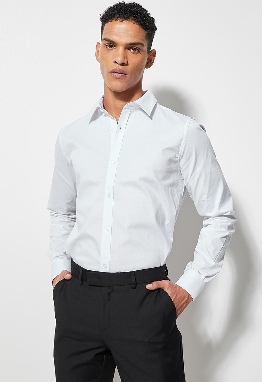 Superbalist - Jos slim stretch shirt - white