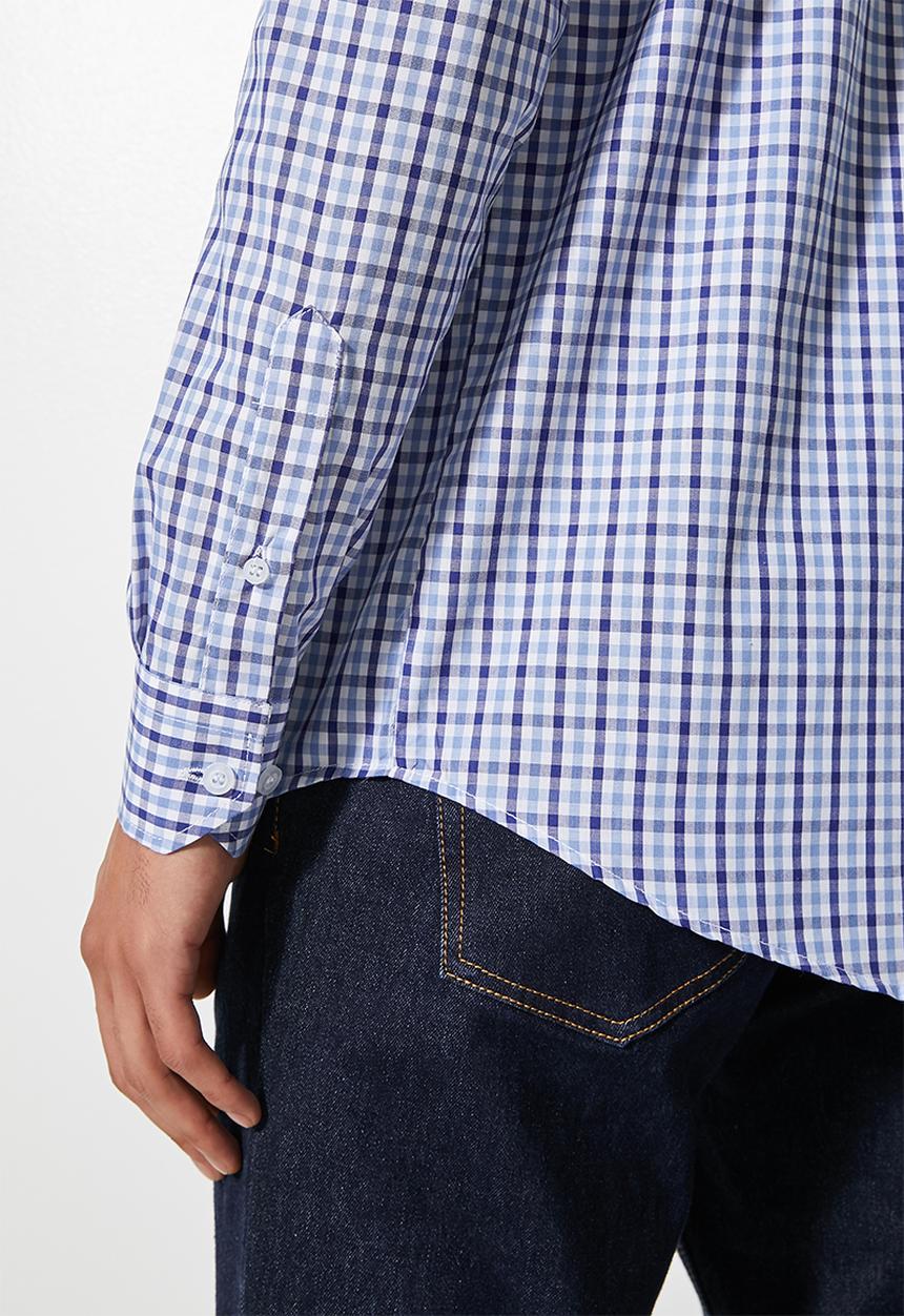 Superbalist - Jos slim check shirt - blue gingham