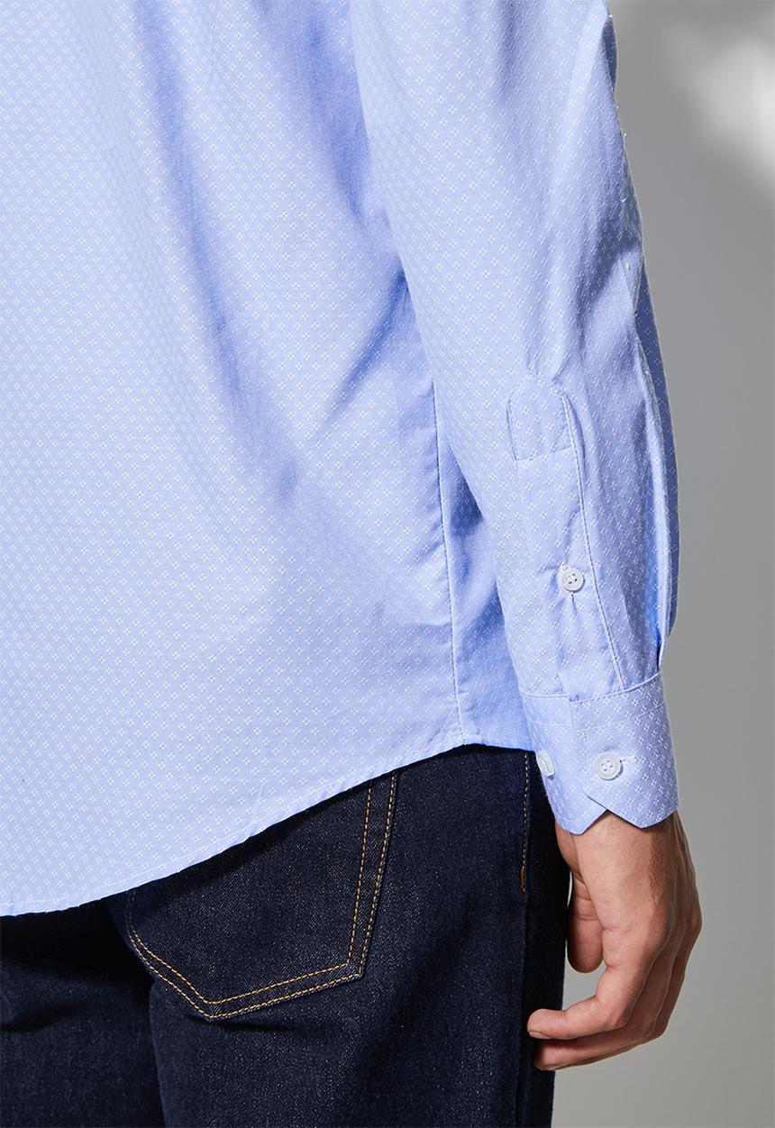 Superbalist - Jos slim stripe shirt - blue dobby