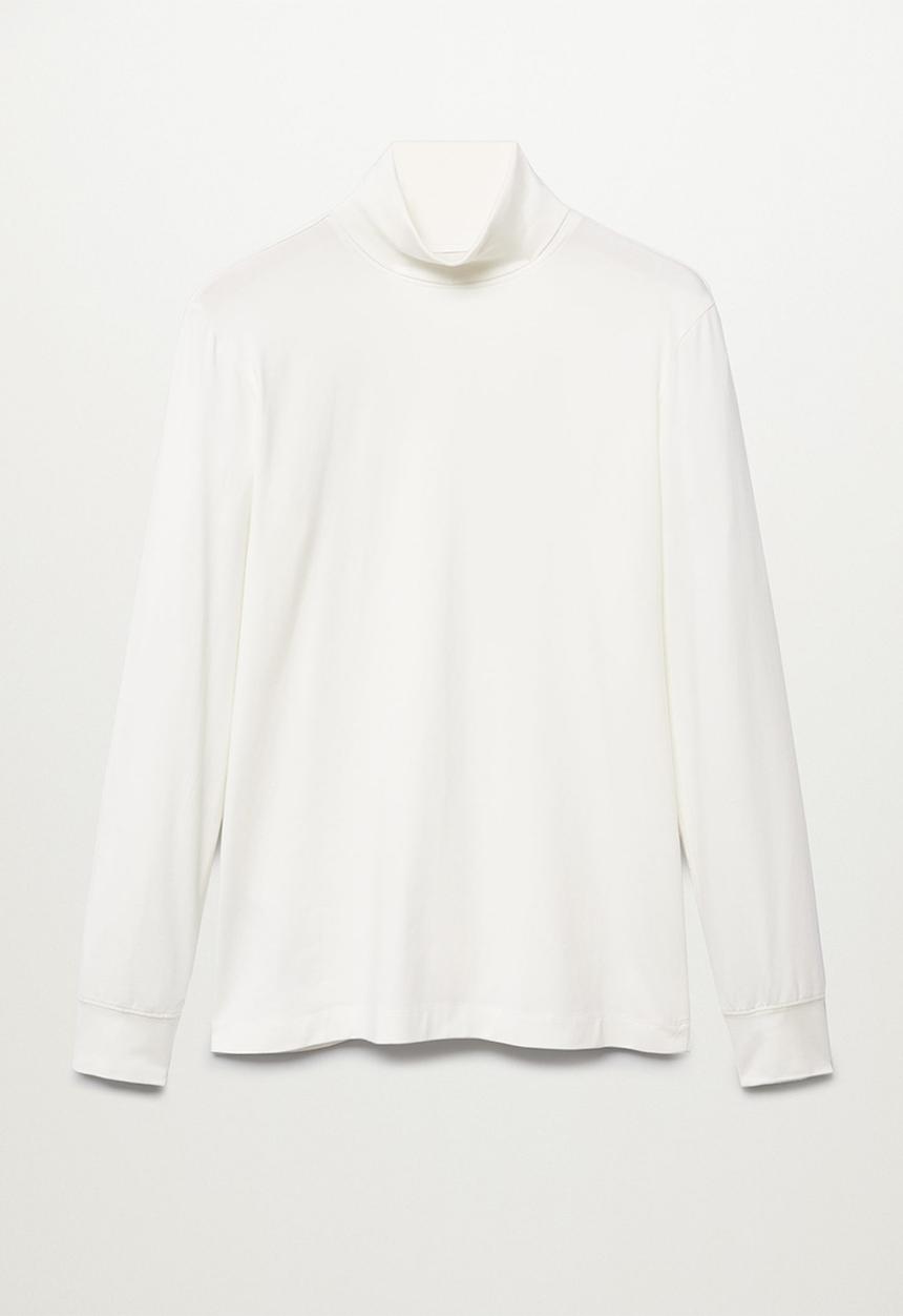 MANGO - Luton Turtle neck Long Sleeve T-Shirt  - natural