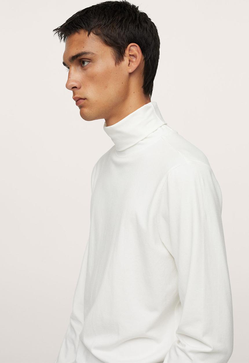 MANGO - Luton Turtle neck Long Sleeve T-Shirt  - natural