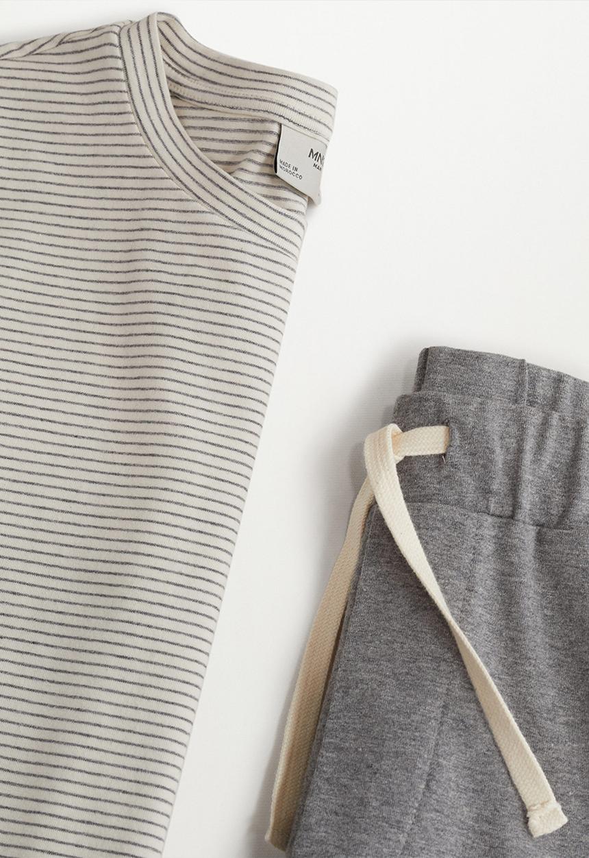 MANGO - Calella  Organic Cotton Pyjama Set - grey