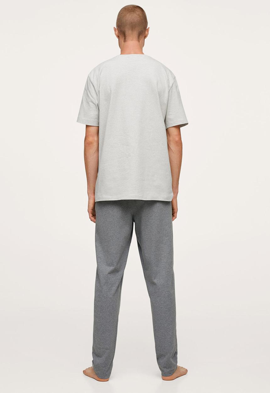 MANGO - Calella  Organic Cotton Pyjama Set - grey