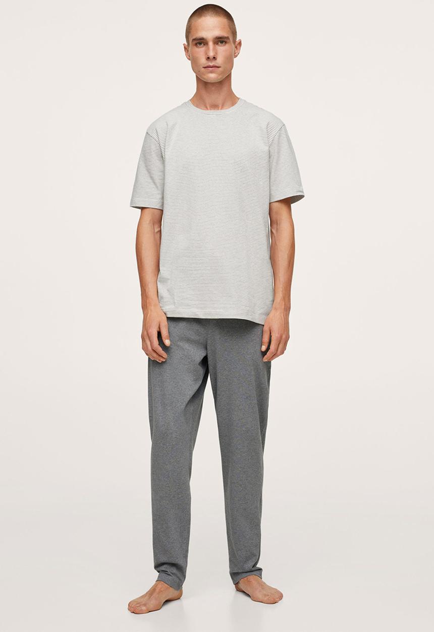 MANGO - Calella  Organic Cotton Pyjama Set - grey