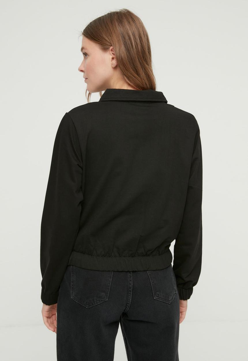 Trendyol - Colourblock basic knitted jacket - black