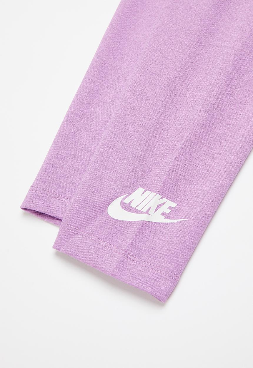 Nike - Nkg mini me crew & legging set - violet shock & grey 