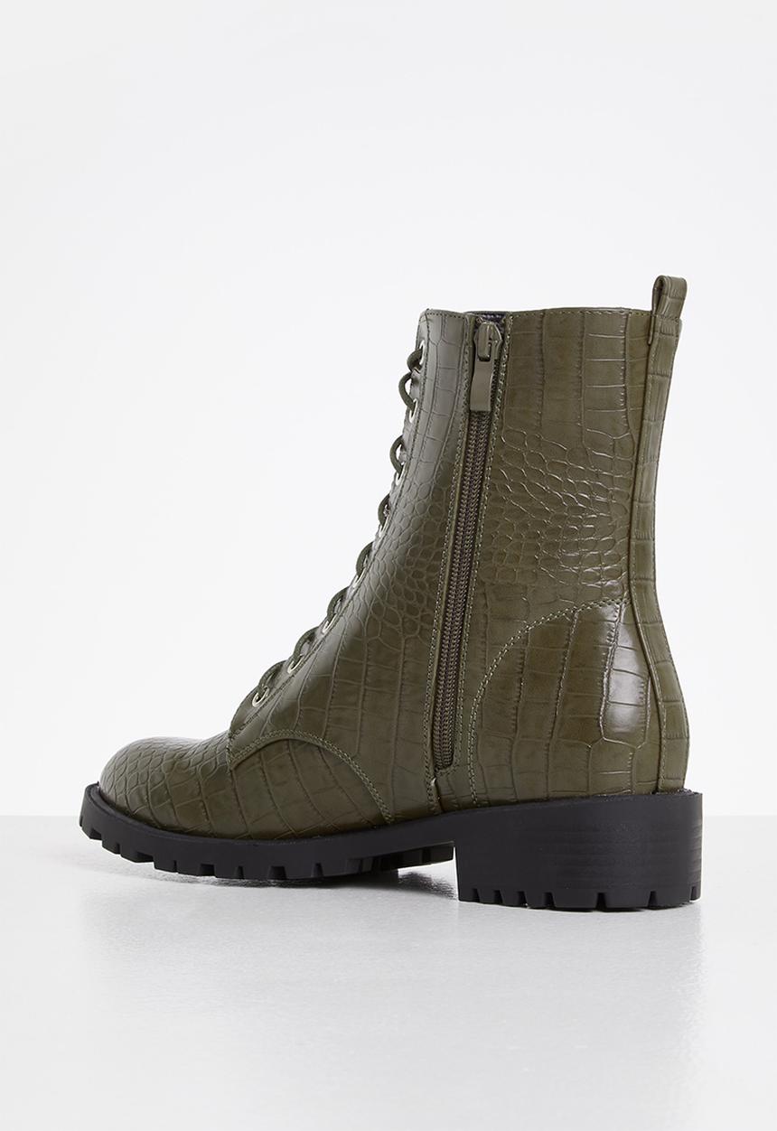 Madison® - Sasha lace up boot - olive