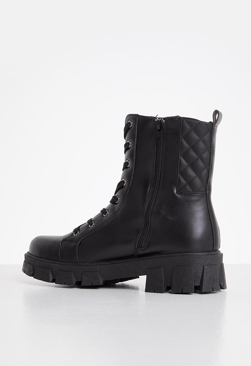 Madison® - Sharon chunky lace up boot - black