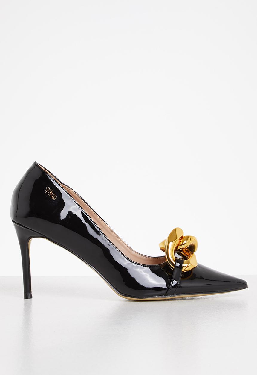 Plum - Bella chain court heel - black