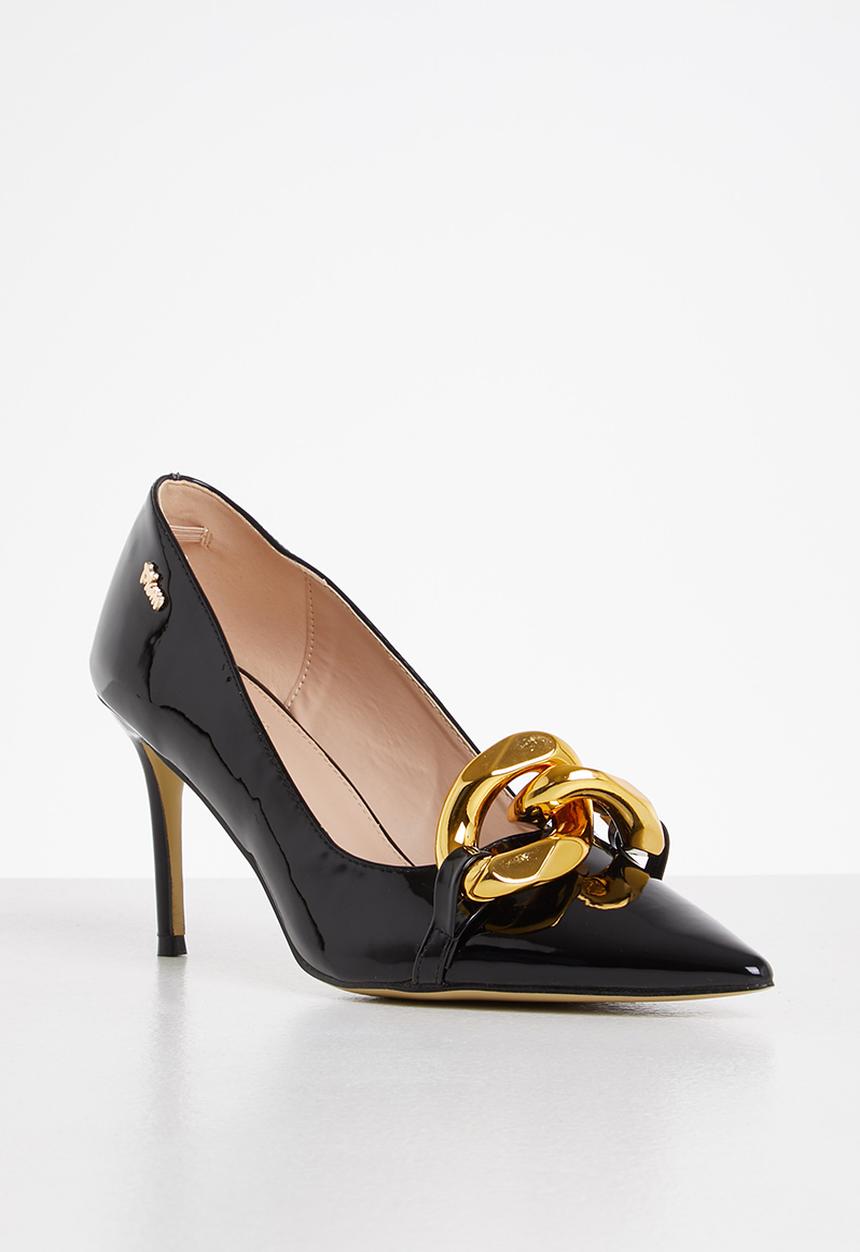 Plum - Bella chain court heel - black