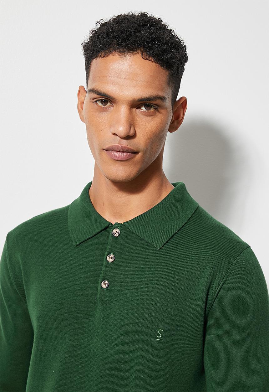 Superbalist - Basic golfer slim fit knit - green