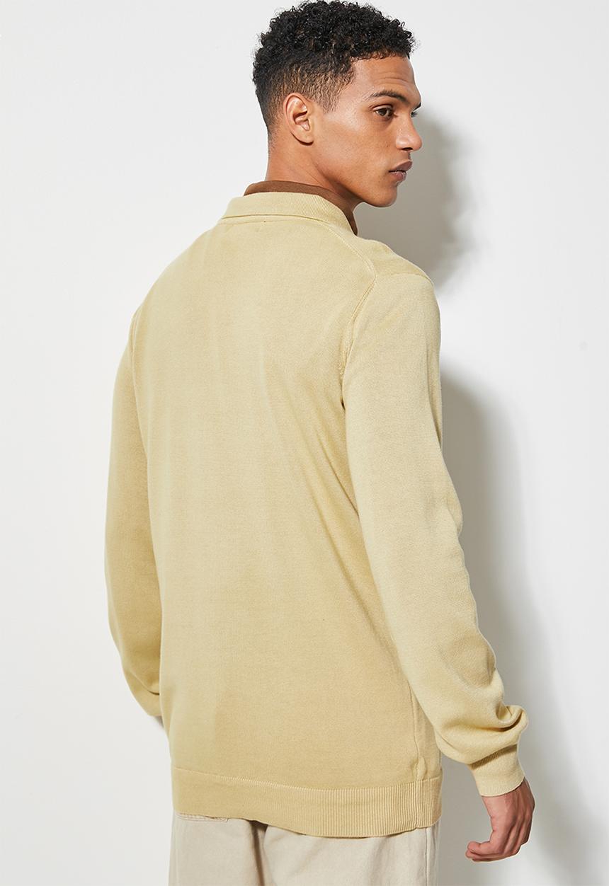 Superbalist - Basic golfer slim fit knit - brown