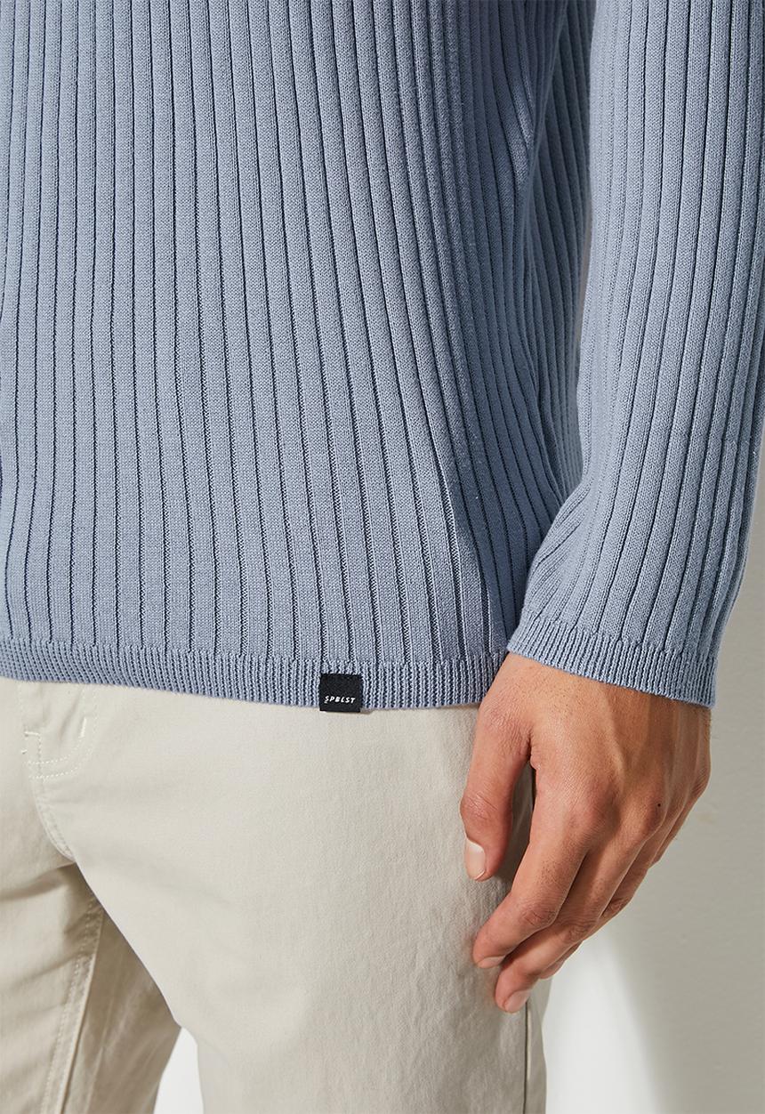 Superbalist - Slim fit ribbed crew neck knit - teal