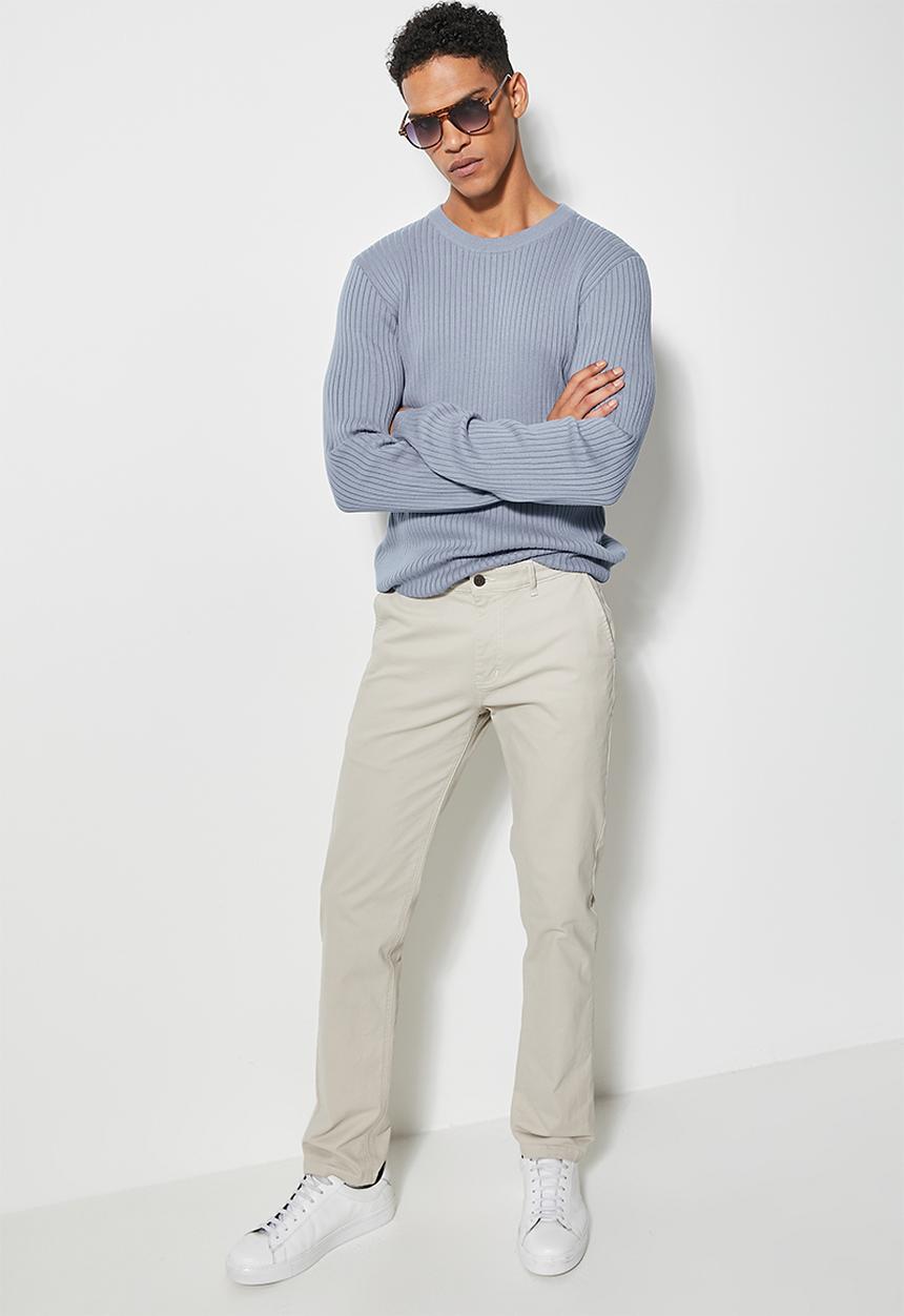 Superbalist - Slim fit ribbed crew neck knit - teal