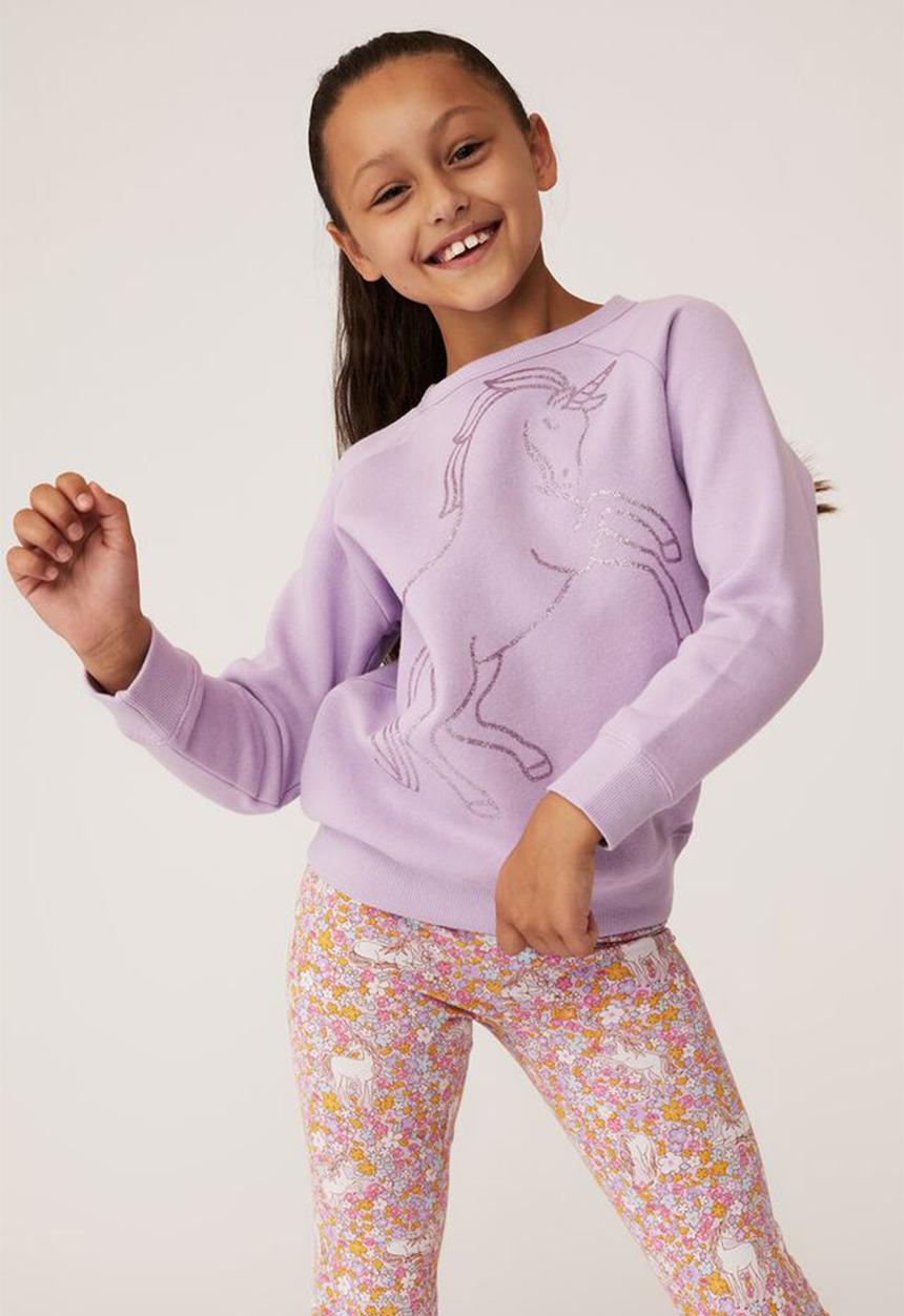 Cotton On - Mila crew - lilac drop & horse