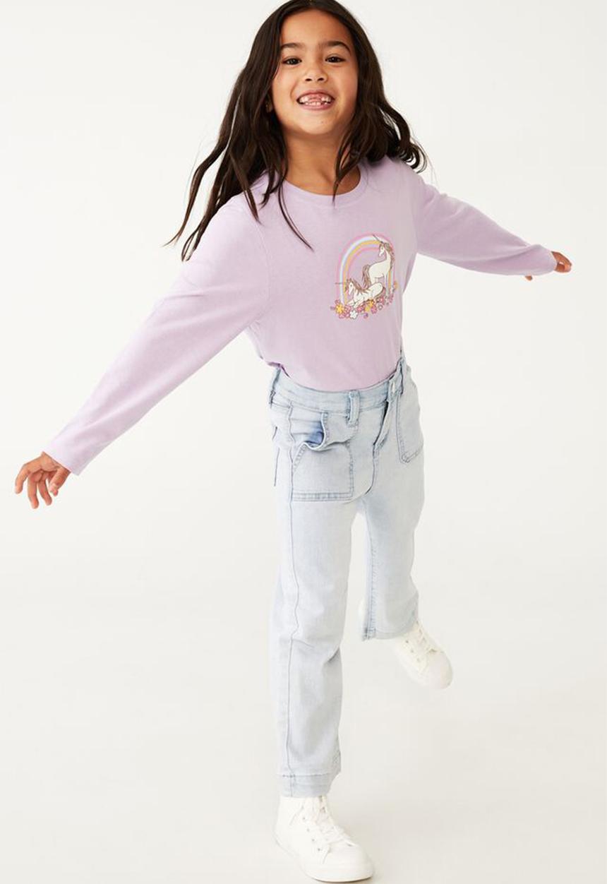 Cotton On - Penelope long sleeve tee - lilac drop & unicorn garden