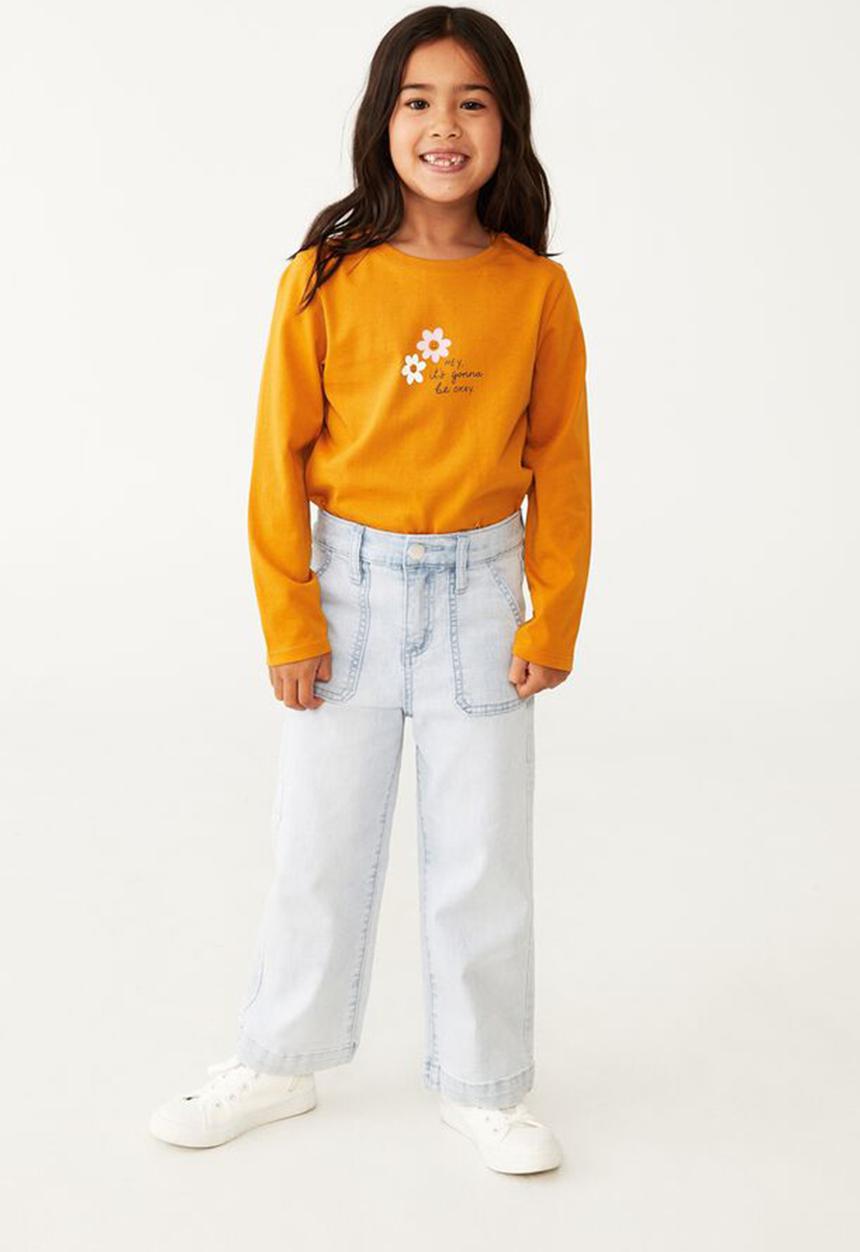 Cotton On - Penelope long sleeve tee - turmeric latte & hey its gonna be okay