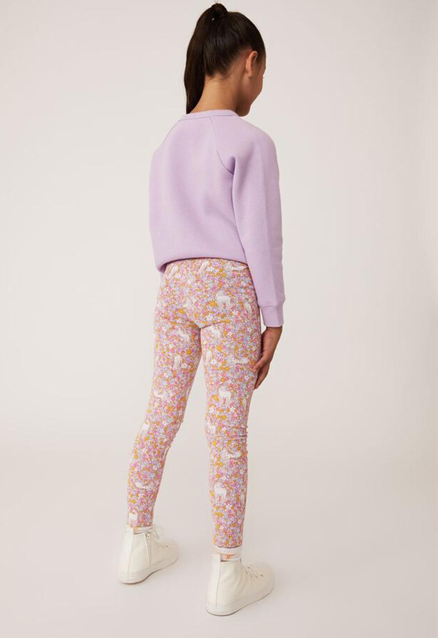 Cotton On - Huggie tights - pale violet & unicorn garden