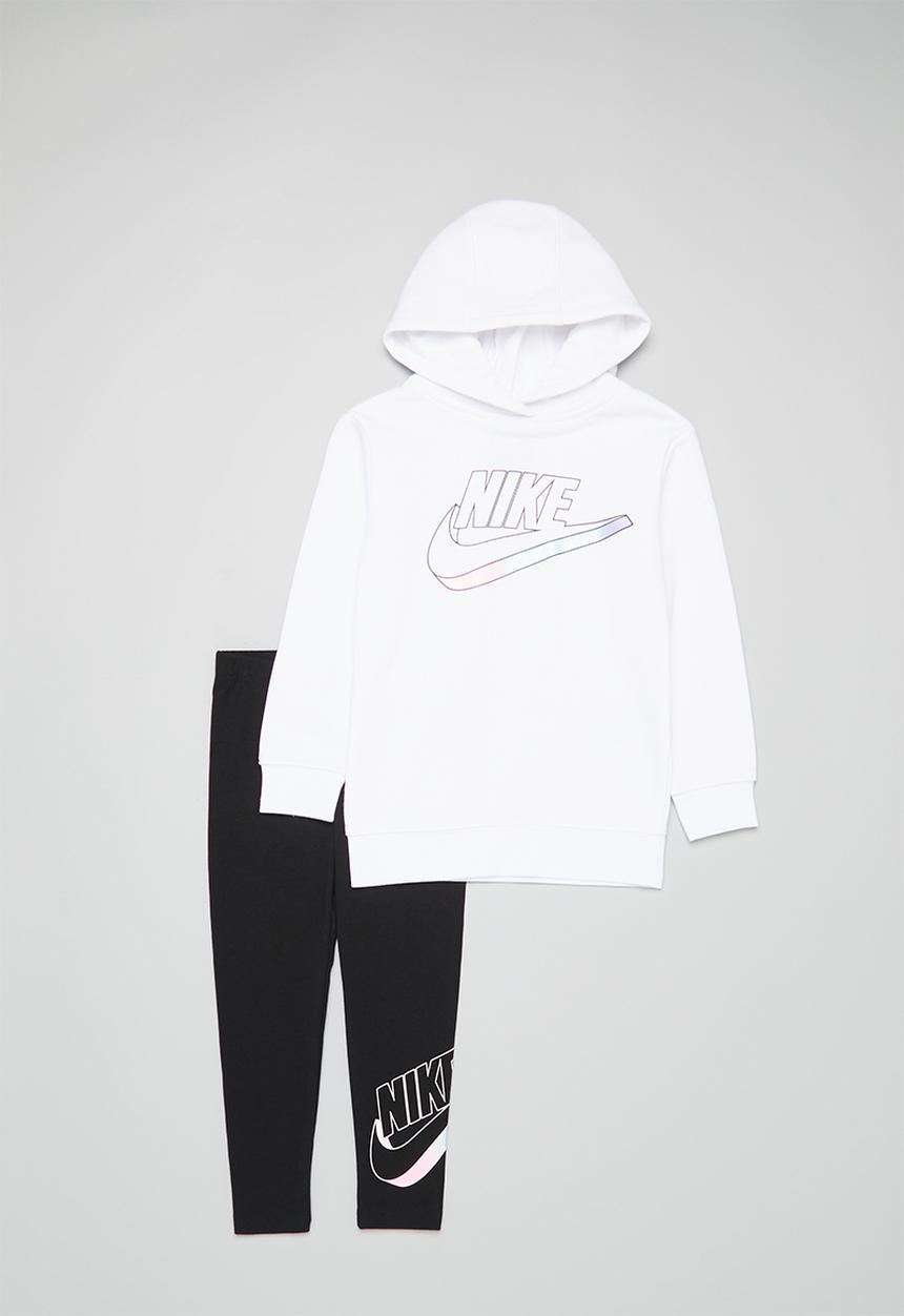 Nike - Nkg mini me po legging set - white & black