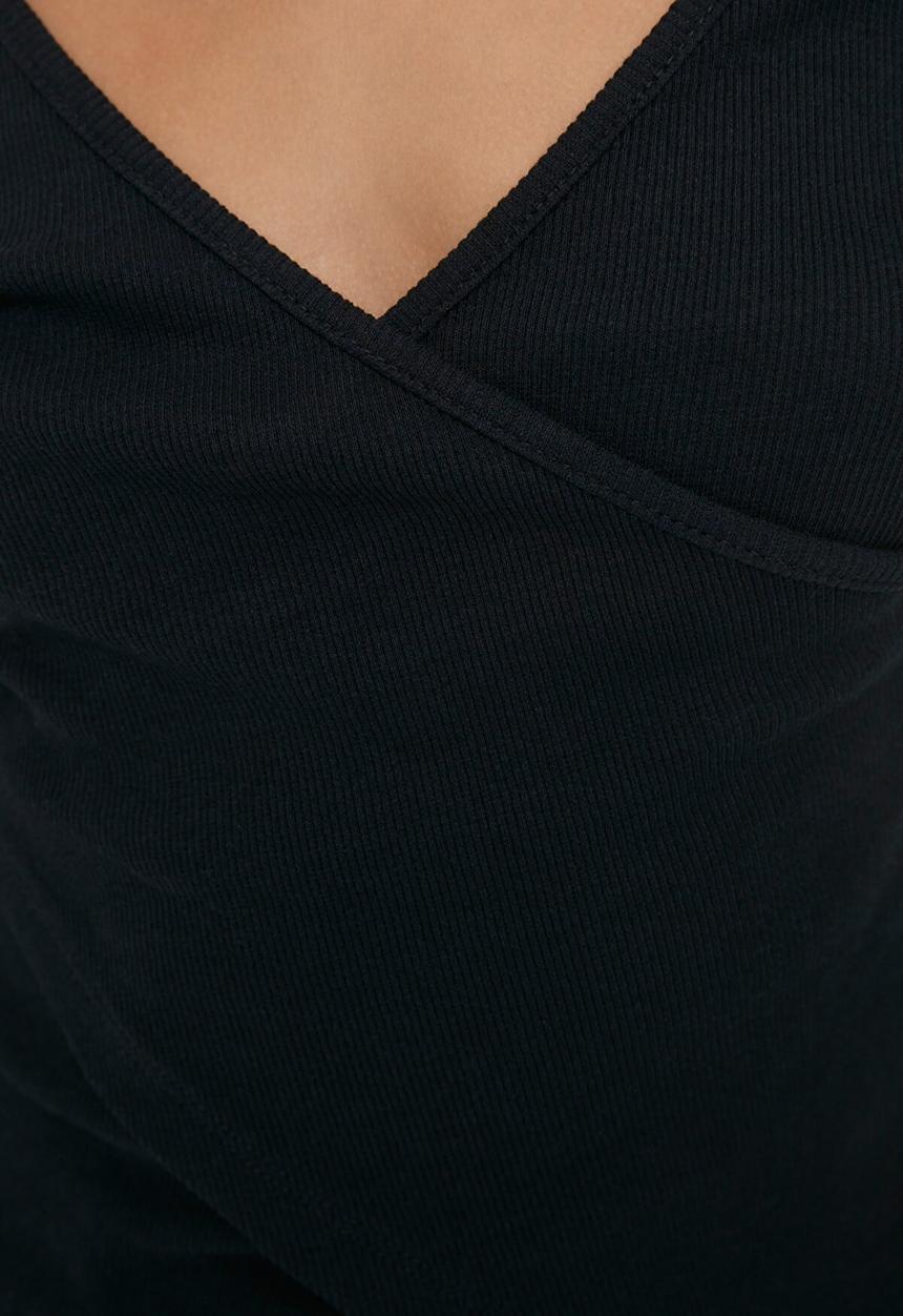 Trendyol - Double breasted knitted blouse - navy