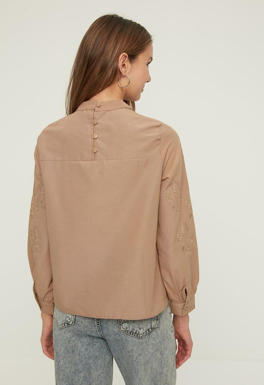 Trendyol - Stand up blouse  - taupe