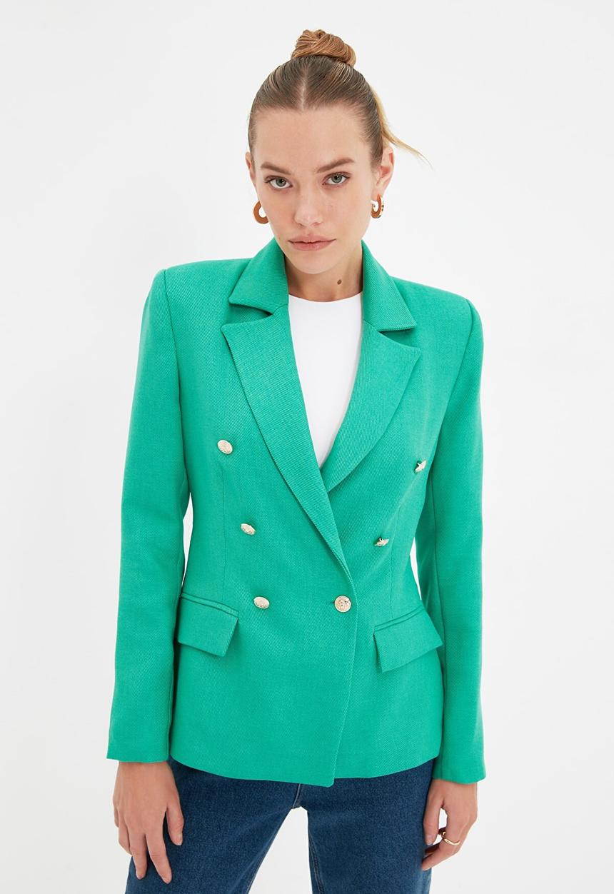 Trendyol - Button detailed jacket - emerald