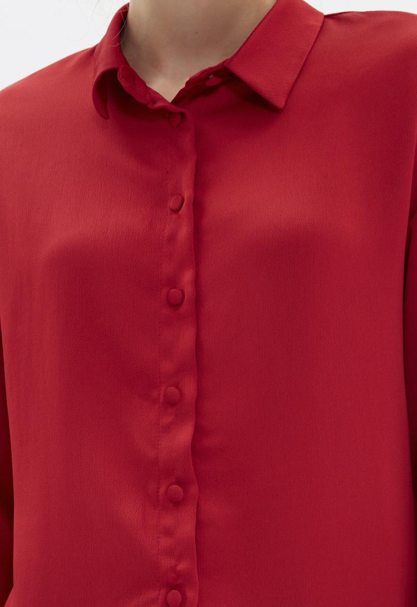 Trendyol - Oversized shirt - red
