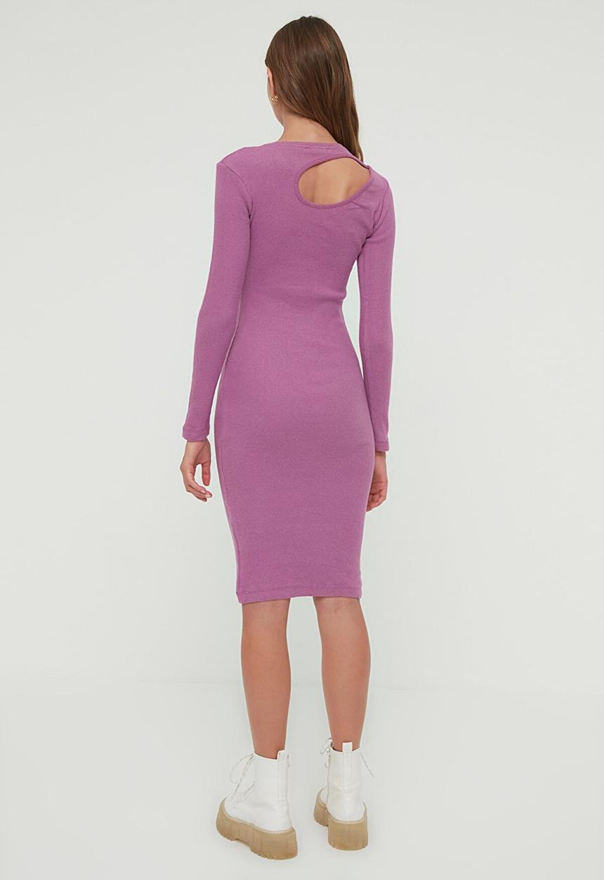 Trendyol - Keyhole knitted dress - purple