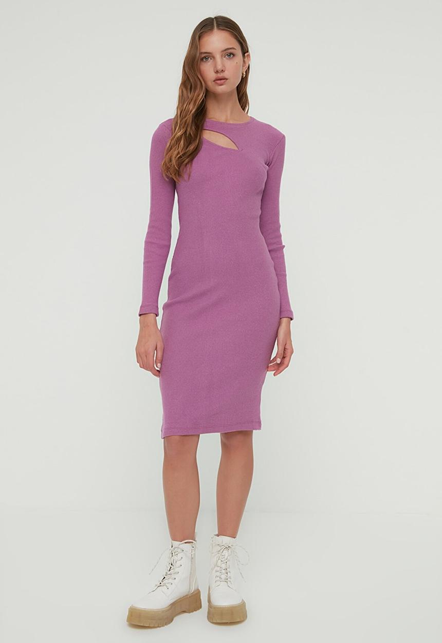 Trendyol - Keyhole knitted dress - purple
