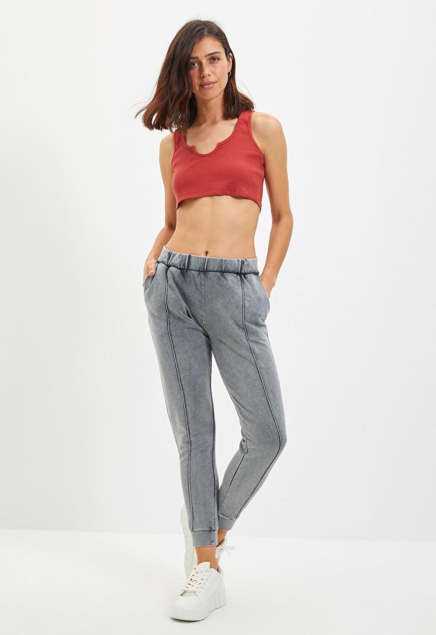 Trendyol - Washed basic jogger knitted sweatpants - anthracite