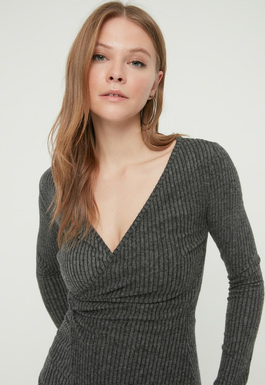 Trendyol - Knitted dress - anthracite