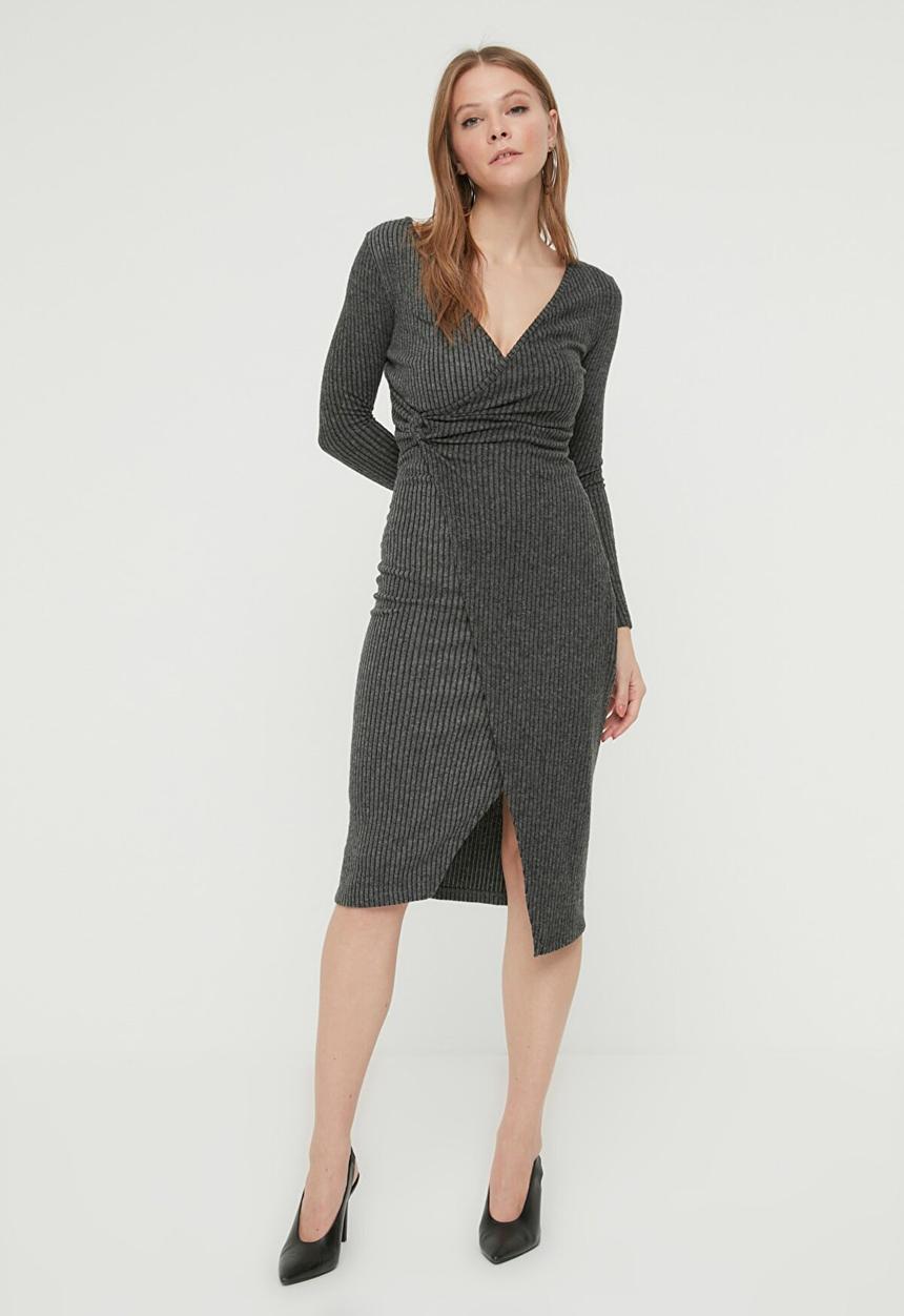 Trendyol - Knitted dress - anthracite