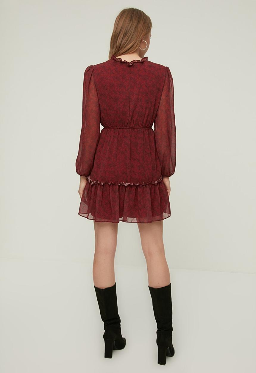 Trendyol - Collar detailed dress - burgundy