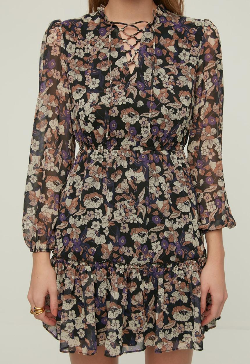 Trendyol - Collar detailed dress - black