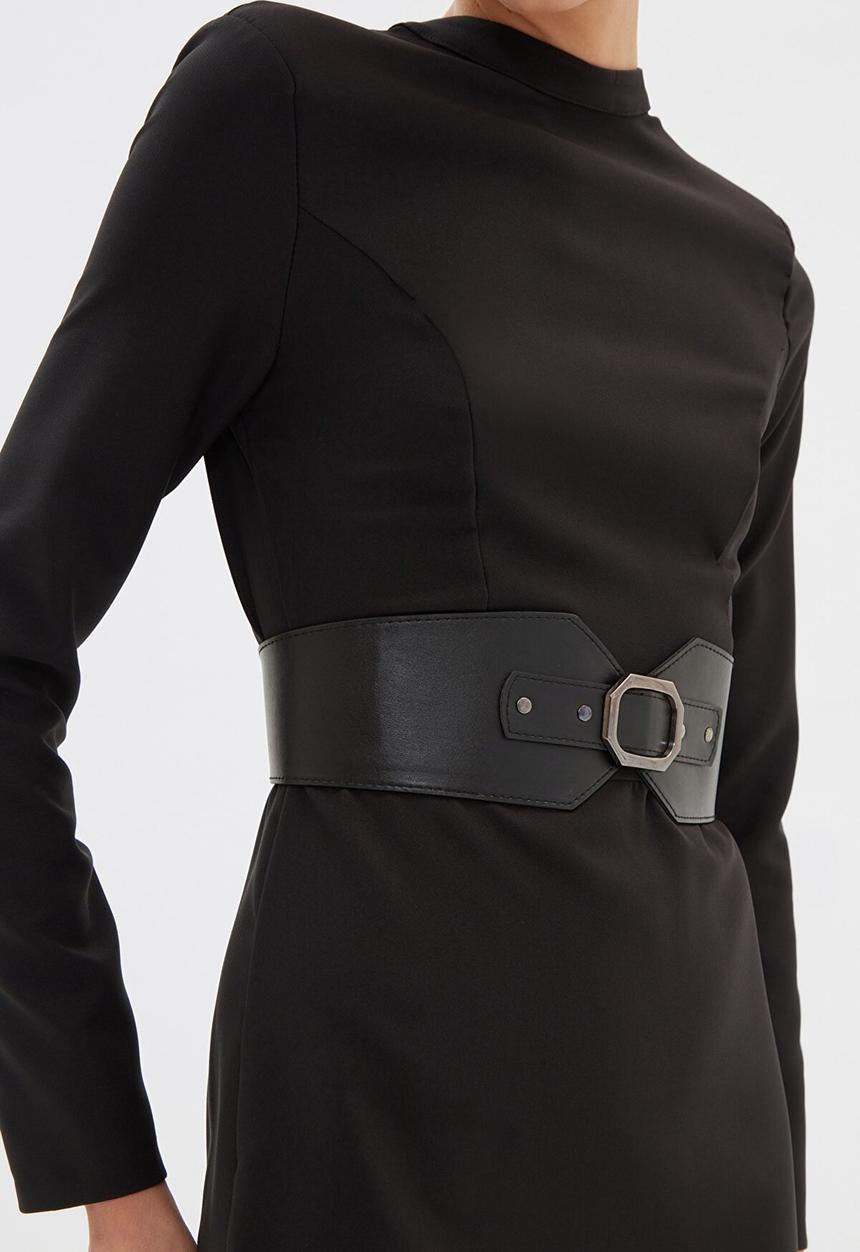Trendyol - Belted dress - black