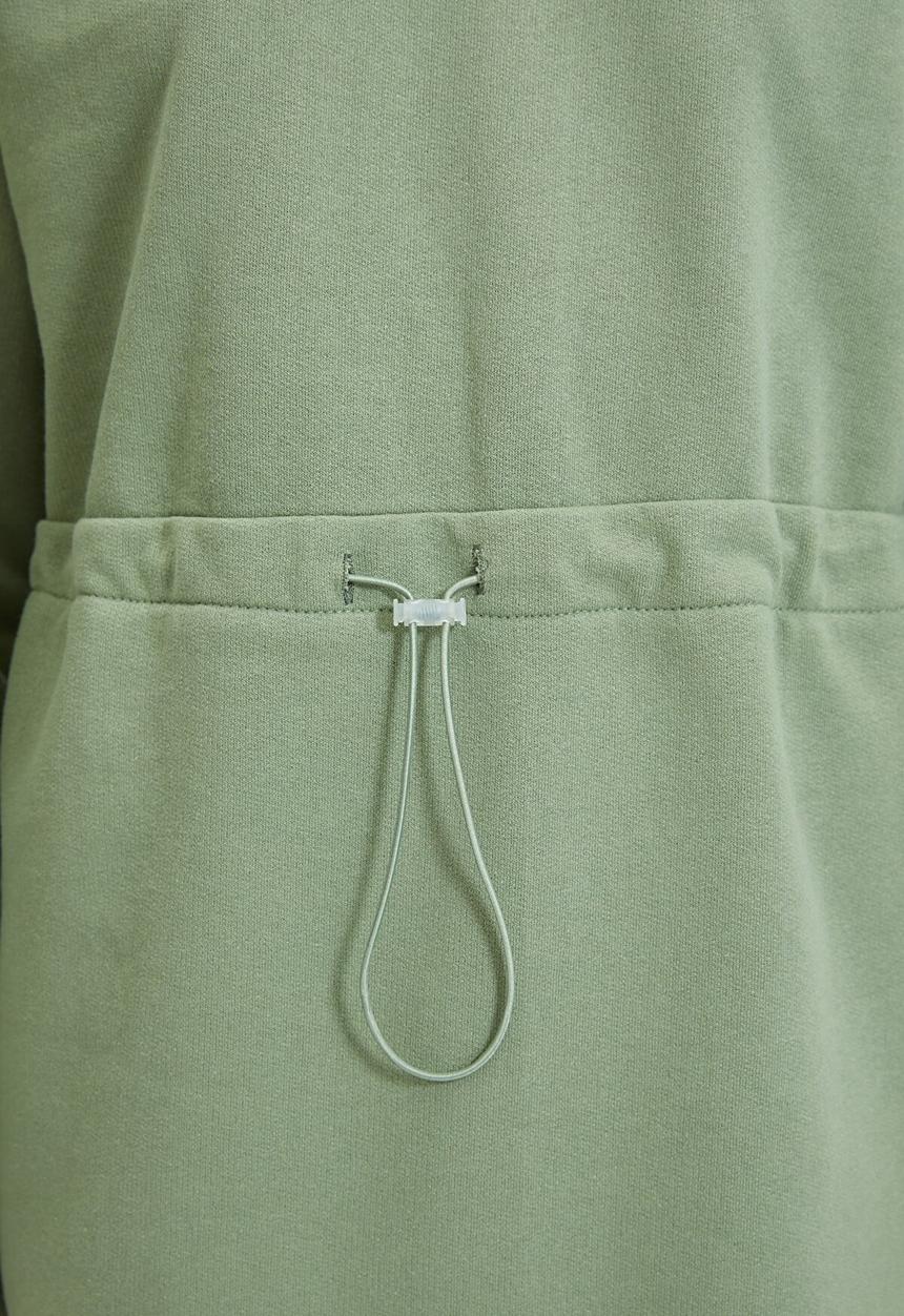 Trendyol - Waist pleated embroidered and raised knitted dress - mint