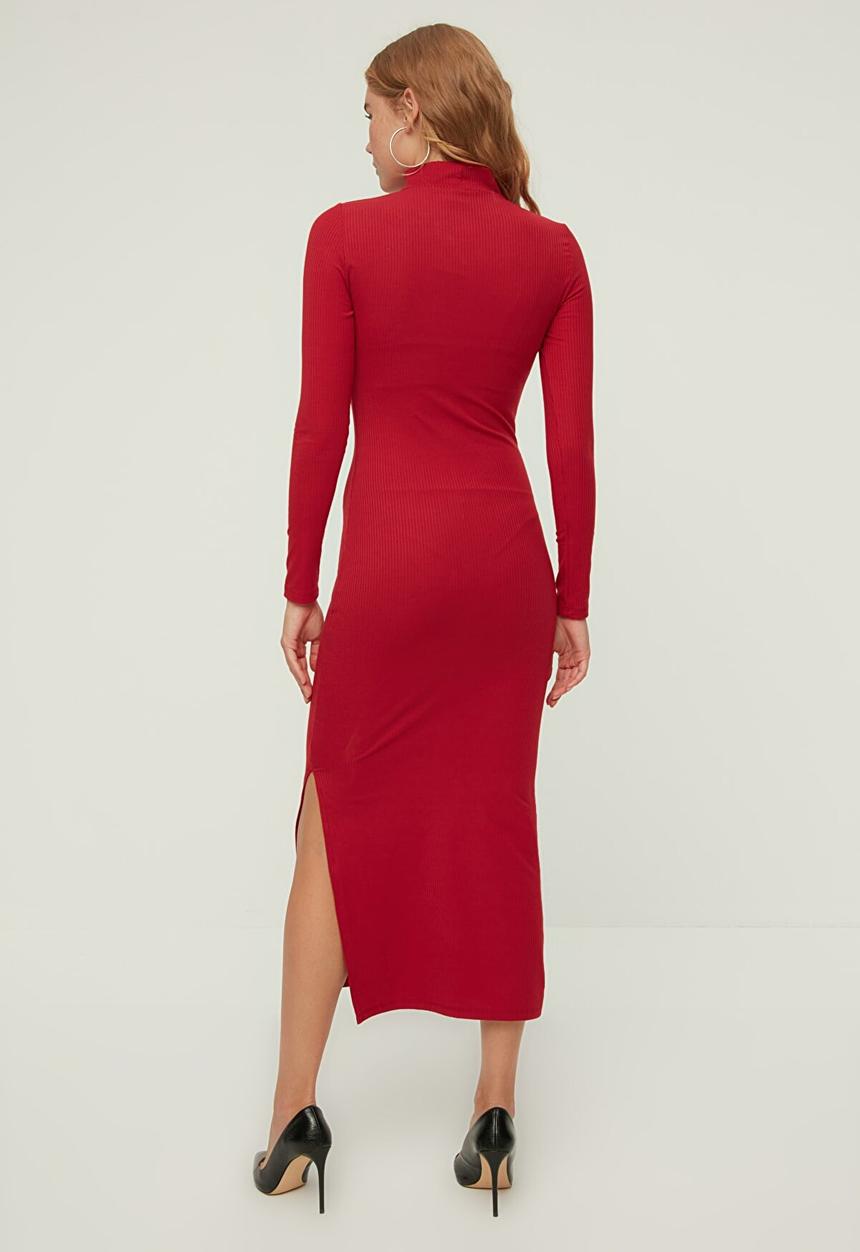 Trendyol - Keyhole knitted dress - red