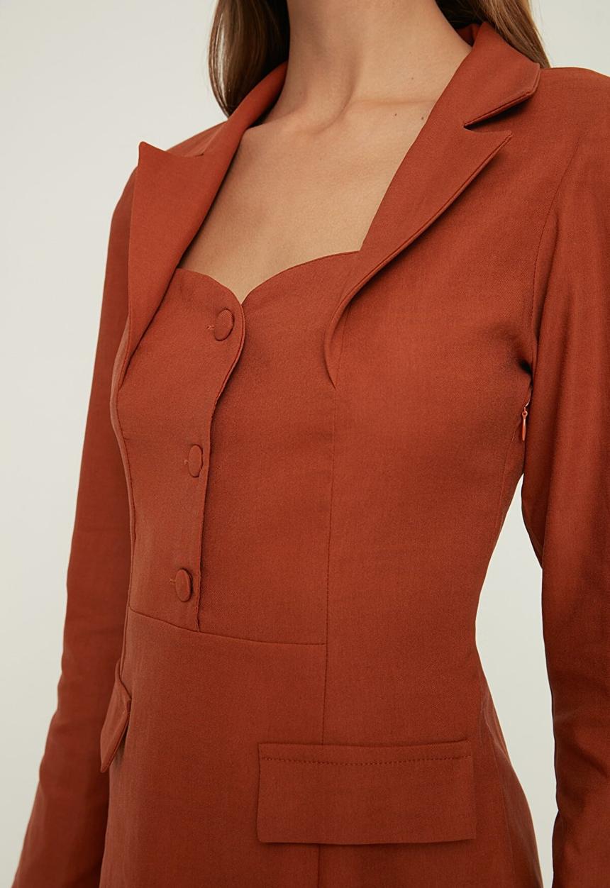 Trendyol - Back detailed dress - brown