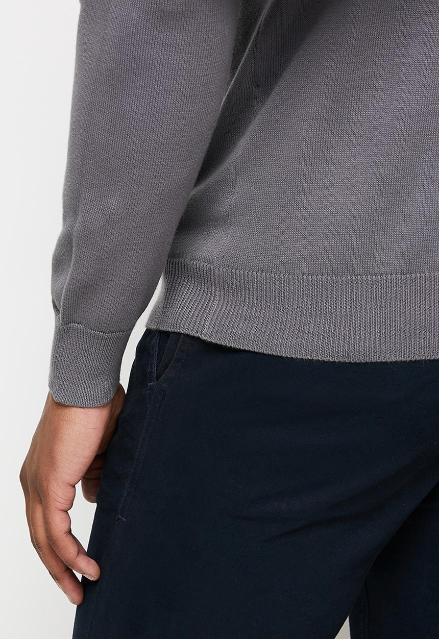 Lark & Crosse - Slim fit crew neck pullover - charcoal