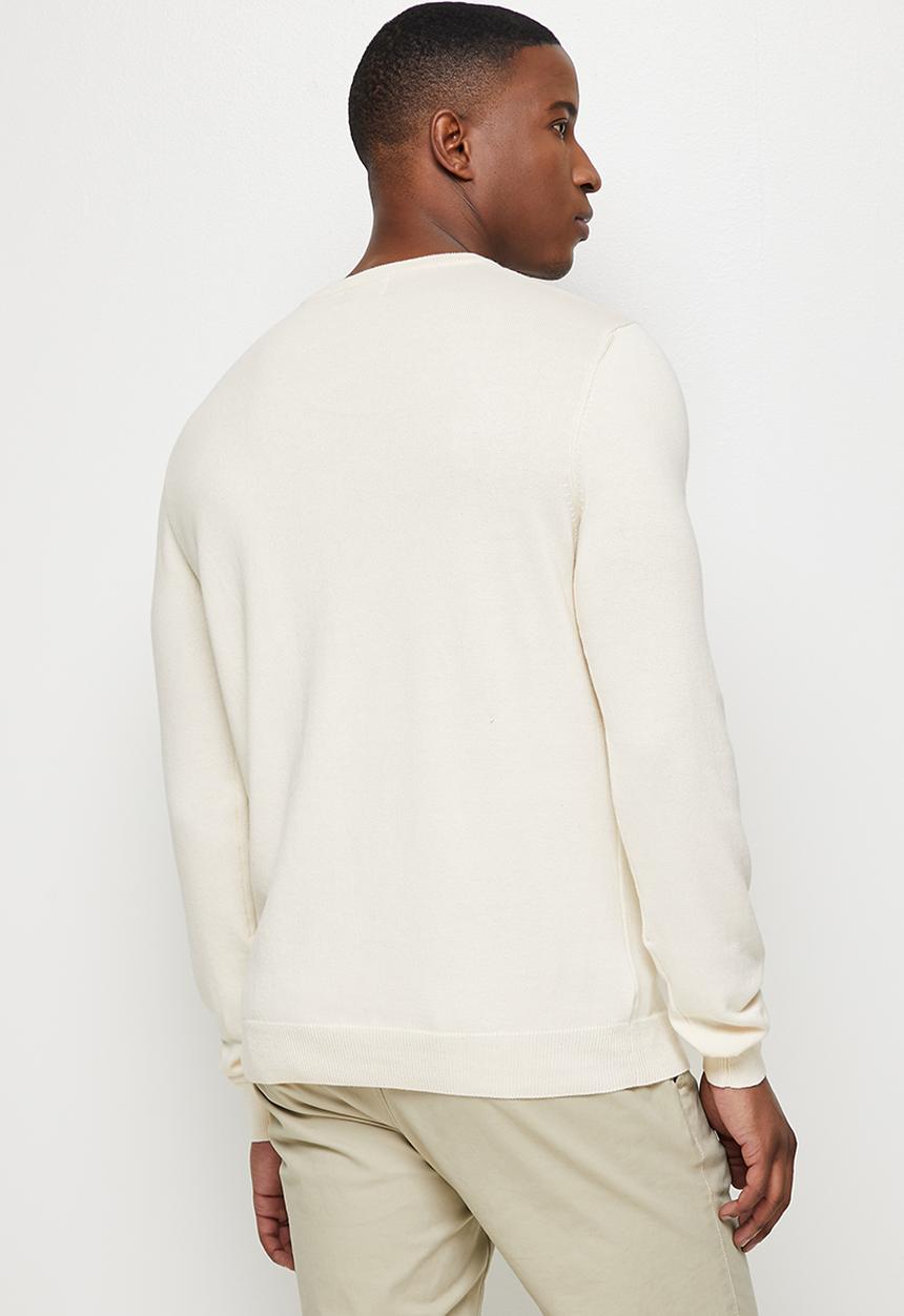 Lark & Crosse - Slim fit crew neck pullover - stone