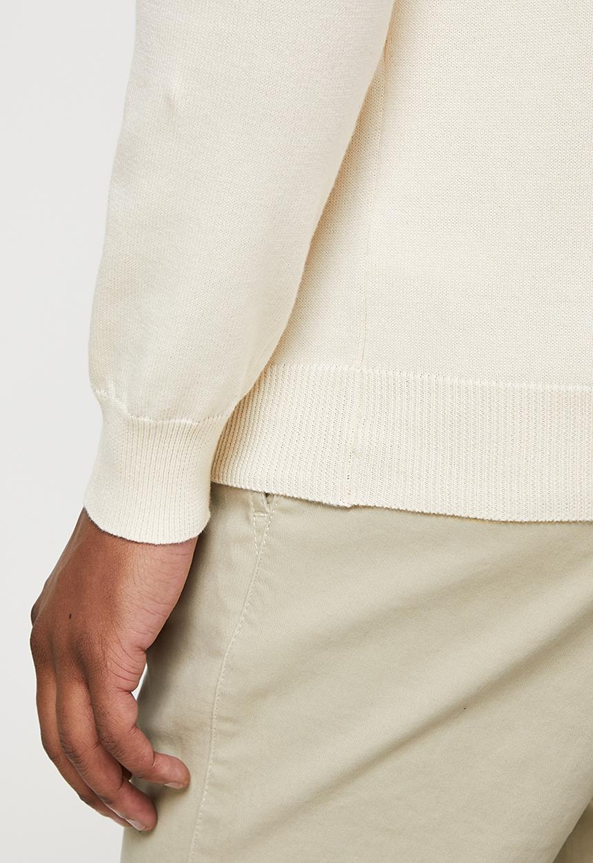 Lark & Crosse - Slim fit crew neck pullover - stone