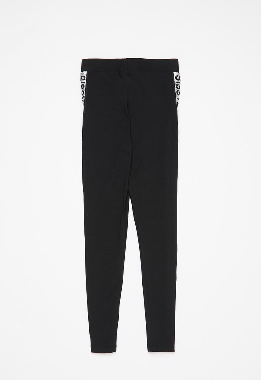 SISSY BOY - Leggings with branded glitter side tapes - black