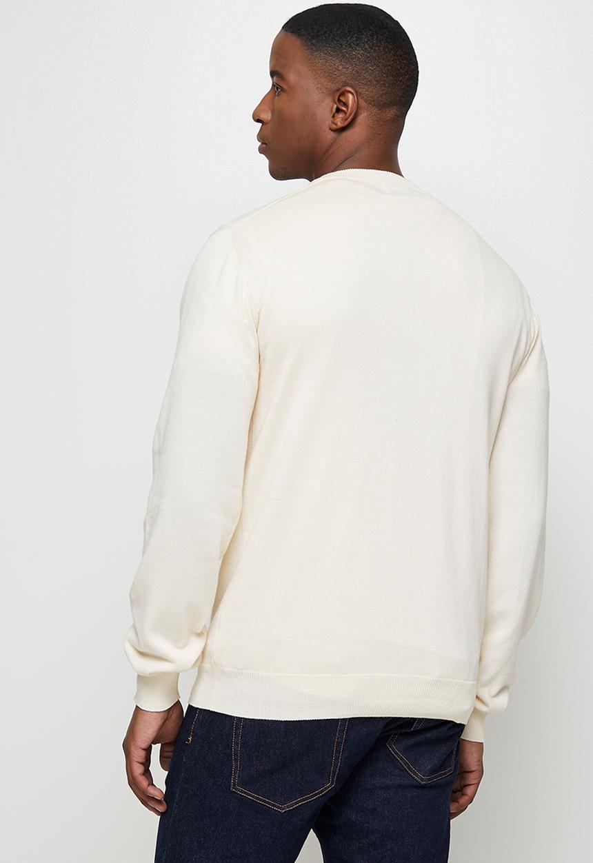 Lark & Crosse - Slim fit v-neck pullover - stone